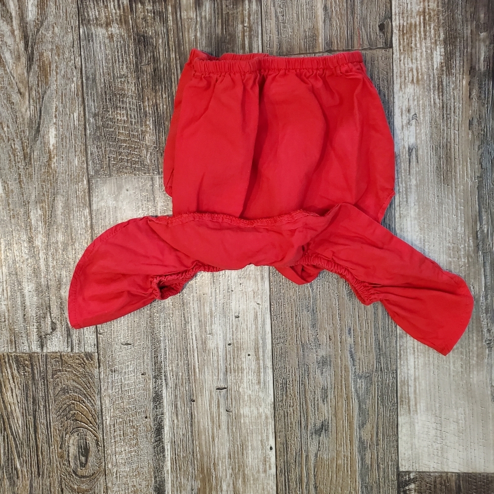 100- Ruffled Crop Top-Red (Size 2t) - Picture 6 of 10